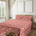 thumbnail image 1 of Ambesonne Abstract Fitted & Flat Sheet with Shams 4 Pcs Set, Roundy Shapes Geometrical, Queen, Burnt Sienna and Pink, 1 of 5