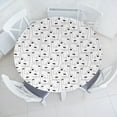 thumbnail image 1 of Ambesonne Abstract Fitted Round Tablecloth, Contemporary Abstract Art, 40"- 44" Diameter, White Charcoal Grey, 1 of 1