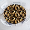 thumbnail image 1 of Ambesonne Abstract Fitted Round Tablecloth, Oriental Influenced Swirls, 56"- 60" Diameter, Pastel Brown and Dark Brown, 1 of 5