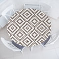 thumbnail image 1 of Ambesonne Abstract Fitted Round Tablecloth, Rhombus Geometric Art Deco, 45"- 56" Diameter, Dark Blue Pastel Brown, 1 of 5