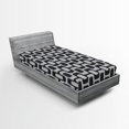 thumbnail image 1 of Ambesonne Abstract Fitted Sheet 2 Pcs Set, Modern Pavement Mosaic, Twin, Black Pale Grey White, 1 of 1