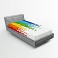 thumbnail image 1 of Ambesonne Abstract Fitted Sheet 2 Pcs Set, Rainbow Colored Paint, Twin, Multicolor, 1 of 3