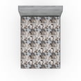 thumbnail image 1 of Ambesonne Abstract Fitted Sheet, Art Ethnic Stripe Pattern, Full Size, Off White and Charcoal Grey, 1 of 5