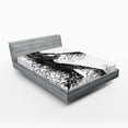 thumbnail image 1 of Ambesonne Abstract Fitted Sheet, Baseball Player, Full Size, Charcoal Grey White, 1 of 3