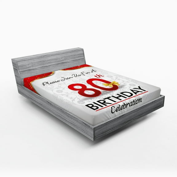 Ambesonne Abstract Fitted Sheet, Birthday Party Invite, Queen Size, Multicolor