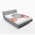 thumbnail image 1 of Ambesonne Abstract Fitted Sheet, Circled Modern Dots, Queen Size, Maroon Grey Red, 1 of 3
