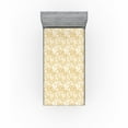 thumbnail image 1 of Ambesonne Abstract Fitted Sheet, Circular Design Swirly Art, Twin Size, Champagne and Earth Yellow, 1 of 5