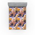 thumbnail image 1 of Ambesonne Abstract Fitted Sheet, Colorful Design Brush Art, King Size, Dark Lavender and Marigold, 1 of 5