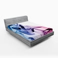 thumbnail image 1 of Ambesonne Abstract Fitted Sheet, Colorful Smoke Flow, Full Size, Fuchsia Blue, 1 of 2