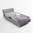 thumbnail image 1 of Ambesonne Abstract Fitted Sheet, Colorful Squares Dots, Twin Size, Purple White Grey, 1 of 3