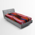 thumbnail image 1 of Ambesonne Abstract Fitted Sheet, Colorful Wavy Mosaic, Twin XL Size, Multicolor, 1 of 2