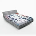 thumbnail image 1 of Ambesonne Abstract Fitted Sheet, Digital Code Numbers, Queen Size, Teal Black, 1 of 3