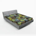thumbnail image 1 of Ambesonne Abstract Fitted Sheet, Flowers Circled Detail, Full Size, Multicolor, 1 of 2