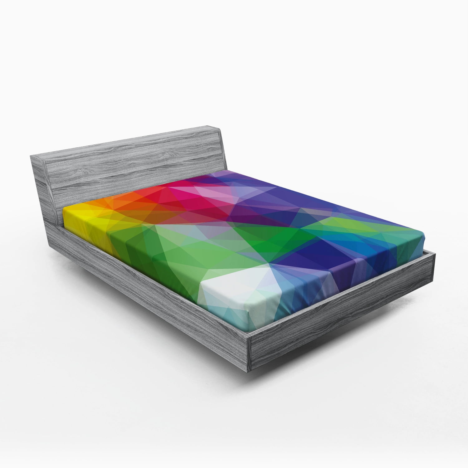 Full Size Multicolor Geometric Microfiber Fitted Sheet