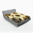 thumbnail image 1 of Ambesonne Abstract Fitted Sheet, Funky Bubbles Round, Queen Size, Pale Brown Caramel, 1 of 2