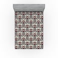 thumbnail image 1 of Ambesonne Abstract Fitted Sheet, Geometric Art Triangles, Full Size, Eggshell Maroon and Seafoam, 1 of 5