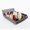 thumbnail image 1 of Ambesonne Abstract Fitted Sheet, Geometric Color Lines, Full Size, Multicolor, 1 of 2