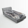 thumbnail image 1 of Ambesonne Abstract Fitted Sheet, Geometric Grunge Facet, Twin Size, Pale Grey, 1 of 2