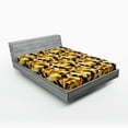 thumbnail image 1 of Ambesonne Abstract Fitted Sheet, Graphic Cubes Blocks, Full Size, Black Yellow Brown, 1 of 2