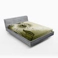 thumbnail image 1 of Ambesonne Abstract Fitted Sheet, Grey Flowers Ivy Leaf, Full Size, Olive Green Dark Green, 1 of 3