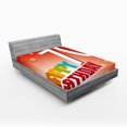 thumbnail image 1 of Ambesonne Abstract Fitted Sheet, Happy Birthday Slogan, Full Size, Red and Orange, 1 of 3