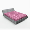 thumbnail image 1 of Ambesonne Abstract Fitted Sheet, Heart and Flowers Petals, Queen Size, Pale Pink and Magenta, 1 of 2