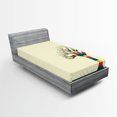 thumbnail image 1 of Ambesonne Abstract Fitted Sheet, Modern Colors Surreal Life, Twin XL Size, Cream Multicolor, 1 of 3