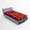thumbnail image 1 of Ambesonne Abstract Fitted Sheet, Monday Hates You Too Words, Twin Size, Orange and Purple, 1 of 2