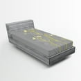 thumbnail image 1 of Ambesonne Abstract Fitted Sheet, Nature Beauty Flower Twigs, Twin Size, Grey Yellow, 1 of 3