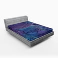 thumbnail image 1 of Ambesonne Abstract Fitted Sheet, Ocean Inspired Paisley, Full Size, Purple Blue, 1 of 3