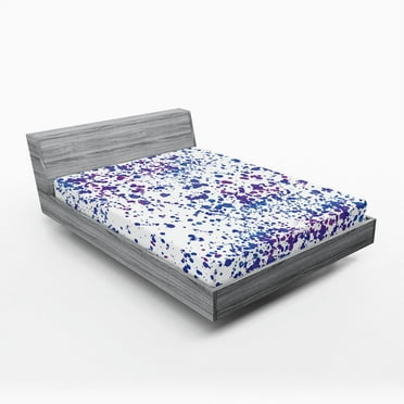 Ambesonne Abstract Fitted Sheet, Paint Splatters Art, California King, Multicolor