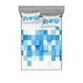 thumbnail image 1 of Ambesonne Abstract Fitted Sheet & Pillow Sham Set, 3D Mosaic Geometric, Full, Pale Blue Blue White, 1 of 2