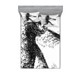 thumbnail image 1 of Ambesonne Abstract Fitted Sheet & Pillow Sham Set, Baseball Player, Queen, Charcoal Grey White, 1 of 2