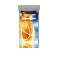 thumbnail image 1 of Ambesonne Abstract Fitted Sheet & Pillow Sham Set, Burning Basketball Art, Twinxl, Blue Yellow, 1 of 2