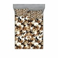 thumbnail image 1 of Ambesonne Abstract Fitted Sheet & Pillow Sham Set, Camo Style Shades, Full, Pale Caramel Tan Black, 1 of 3