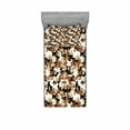thumbnail image 1 of Ambesonne Abstract Fitted Sheet & Pillow Sham Set, Camo Style Shades, Twinxl, Pale Caramel Tan Black, 1 of 3