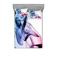 thumbnail image 1 of Ambesonne Abstract Fitted Sheet & Pillow Sham Set, Colorful Smoke Flow, Queen, Fuchsia Blue, 1 of 2