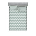 thumbnail image 1 of Ambesonne Abstract Fitted Sheet & Pillow Sham Set, Curvy Stripes Waves, Queen, Pale Sage Green White, 1 of 2