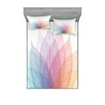 thumbnail image 1 of Ambesonne Abstract Fitted Sheet & Pillow Sham Set, Delicate Leaves Art, Queen, Yellow Red Green, 1 of 2