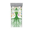 thumbnail image 1 of Ambesonne Abstract Fitted Sheet & Pillow Sham Set, Eco Planet Plant Motif, Twinxl, Multicolor, 1 of 2