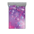 thumbnail image 1 of Ambesonne Abstract Fitted Sheet & Pillow Sham Set, Floral Dreamy Romantic, Full, Violet Pink Pale Blue, 1 of 2