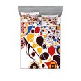 thumbnail image 1 of Ambesonne Abstract Fitted Sheet & Pillow Sham Set, Flowers Hearts Notes, Queen, Multicolor, 1 of 3