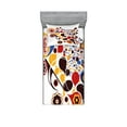 thumbnail image 1 of Ambesonne Abstract Fitted Sheet & Pillow Sham Set, Flowers Hearts Notes, Twinxl, Multicolor, 1 of 3