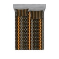 thumbnail image 1 of Ambesonne Abstract Fitted Sheet & Pillow Sham Set, Folk, Full, Marigold and Black, 1 of 2