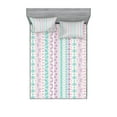 thumbnail image 1 of Ambesonne Abstract Fitted Sheet & Pillow Sham Set, Geometric Art, Queen, Lilac Turquoise, 1 of 2