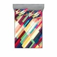 thumbnail image 1 of Ambesonne Abstract Fitted Sheet & Pillow Sham Set, Geometric Color Lines, Full, Multicolor, 1 of 3
