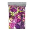 thumbnail image 1 of Ambesonne Abstract Fitted Sheet & Pillow Sham Set, Geometrical Diamond, Full, Purple Yellow, 1 of 2