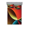 thumbnail image 1 of Ambesonne Abstract Fitted Sheet & Pillow Sham Set, Graphic Colored, Full, Orange White, 1 of 2