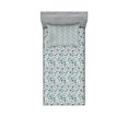 thumbnail image 1 of Ambesonne Abstract Fitted Sheet & Pillow Sham Set, Graphic Doodle Leaves Blue, Twin, Multicolor, 1 of 2