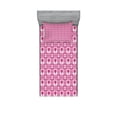 thumbnail image 1 of Ambesonne Abstract Fitted Sheet & Pillow Sham Set, Heart and Flowers Petals, Twinxl, Pale Pink and Magenta, 1 of 2